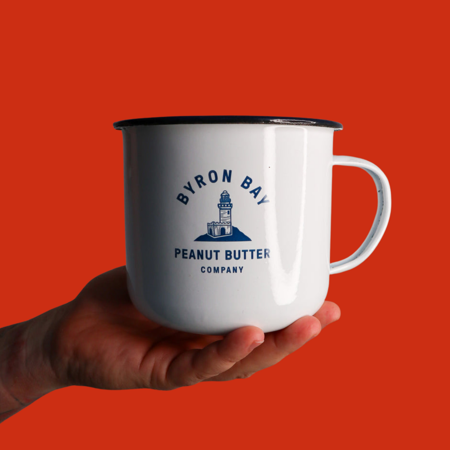 GIANT Peanut Butter Enamel Mug