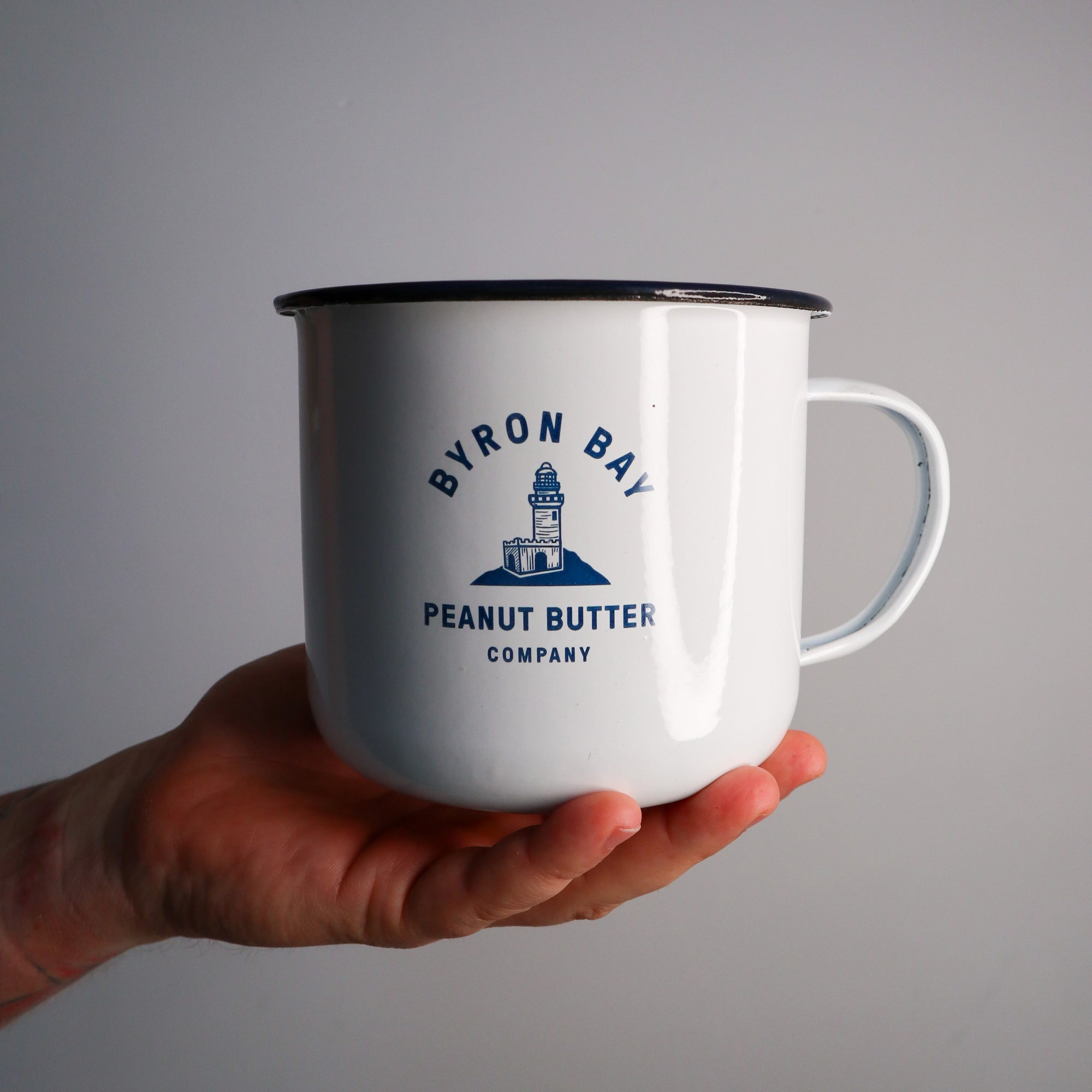 GIANT Peanut Butter Enamel Mug